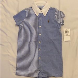 Ralph Lauren Baby Boy 12m Blue polo onesie